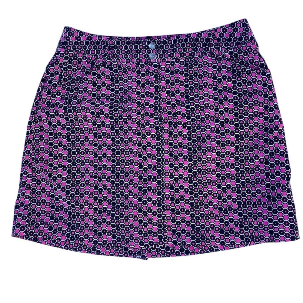 Slazenger Women's Geometric Golf Skort Size 2 Multicolor Pockets‎